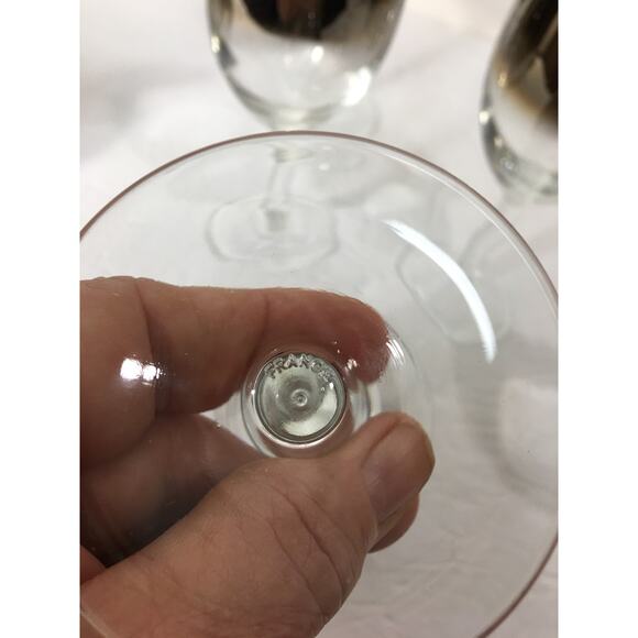 Set of 5 Vintage Atomic Silver Fade Wine Glasses‎ Made in France - Picture 9 of 9